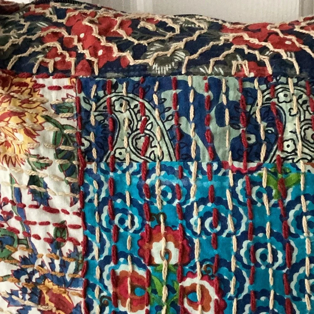 Ruggine handmade shoulder crossbody boho bag duffle purse patchwork look kantha